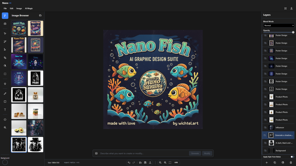 Nano Fish - ai graphic design suite
