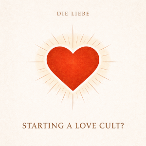 Die Liebe - Starting a Love Cult? Strahlendes Herz auf zartem Hintergrund